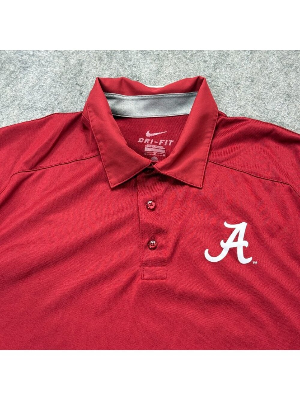 Alabama Crimson Tide Nike Polo Shirt Men M Red Performance DRI-FIT Short Sleeve